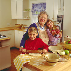 baking pie with grandma