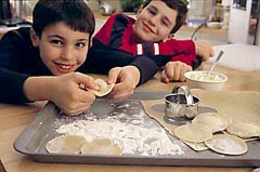 boys making pasta