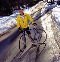 businessman with bike